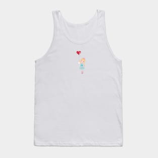 Cute fairytale with heart message balloon Tank Top